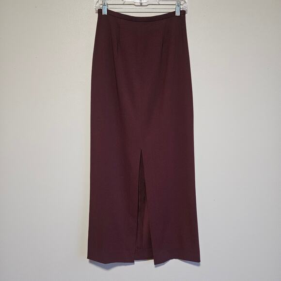 Vtg Preview Collection Maxi Skirt Size 6 Purple Front Slit High Waist Y2K Office - Picture 1 of 9